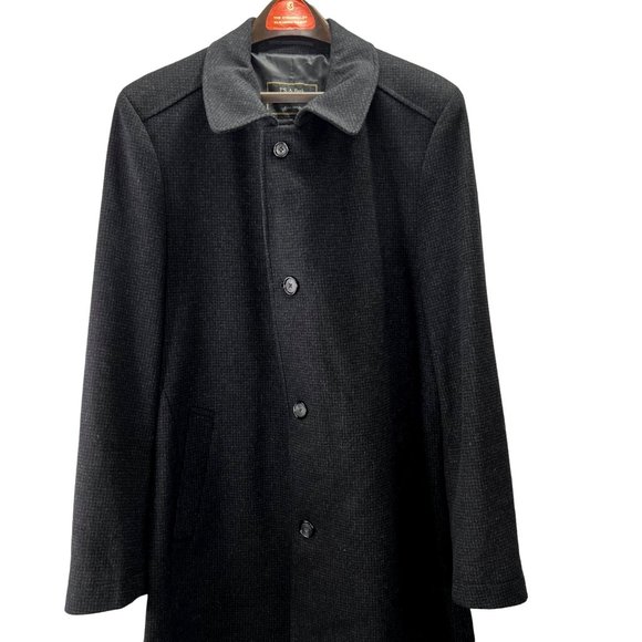 Jos A Bank Reserve Coat Topcoat size 44 Regular Black Cashmere - Picture 5 of 7